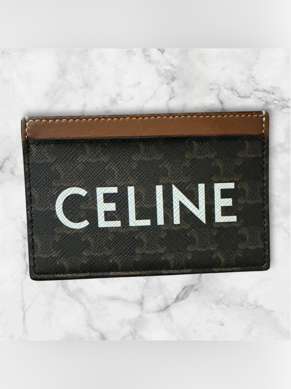 Celine Triomphe Monogram Coated Canvas Card Holder
